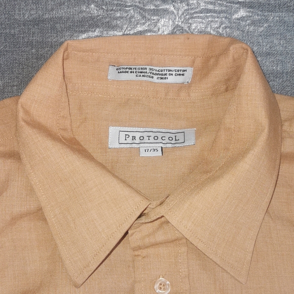 Protocol Men's Long sleeved Button up shirt 17/35  light brown - Picture 2 of 11